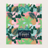 Carte De Visite Moderne Pink Mint Tropical Foliage Design créatif (Extérieur déplié)