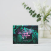 Carte De Visite Moderne Pink Neon Lash Studio Professionnel (Debout devant)