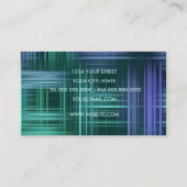 Carte de visite moderne Plaid bleu vert (Dos)