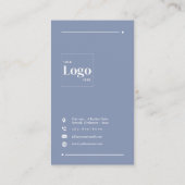 Carte De Visite Moderne Plain Professionnel Dusty Bleu Santé menta (Dos)