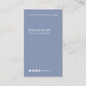 Carte De Visite Moderne Plain Professionnel Dusty Bleu Santé menta (Devant)