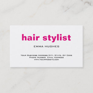 Carte De Visite Moderne Plain Simple Rose White Hair Styliste