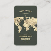 Carte De Visite Moderne Planificateur de voyage Aventure Dark Gree (Devant)