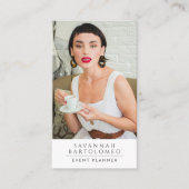 Carte De Visite Moderne Planificateur d'événements Photo QR Code M (Devant)