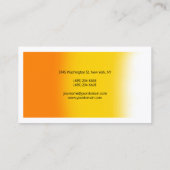 Carte De Visite Moderne Plat Orange Jaune Blanc Deux Côtés (Dos)