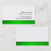 Carte De Visite Moderne Plat Professionnel Vert Blanc Unique (Devant / Derrière)