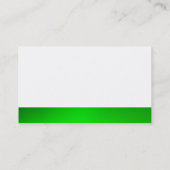 Carte De Visite Moderne Plat Professionnel Vert Blanc Unique (Dos)