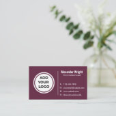 Carte de visite Moderne Plum Berry Ajouter un logo (Debout devant)