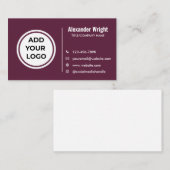 Carte de visite Moderne Plum Berry Ajouter un logo (Devant / Derrière)