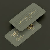 Carte De Visite Moderne Podcast Radio Hôte Diffusion Sage Green