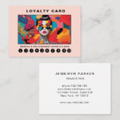 Carte De Visite Moderne pop art tendance Loyauté 10 Salon (Devant / Derrière)