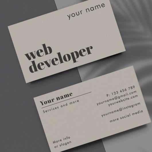 Carte de visite moderne pour développeur Web