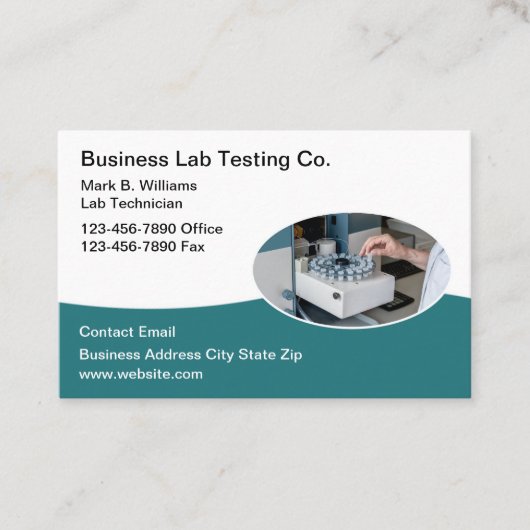 Carte de visite moderne pour les services de tests (Devant)
