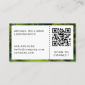 Carte de visite moderne pour paysagiste avec code (Dos)