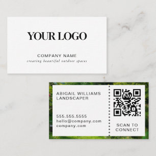 Carte de visite moderne pour paysagiste avec code