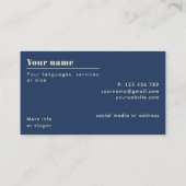 Carte de visite moderne pour traducteur (Dos)