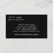 Carte de visite moderne Pro, noir et blanc (Dos)