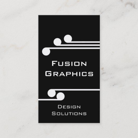 Carte de visite moderne Pro, noir et blanc (Devant)