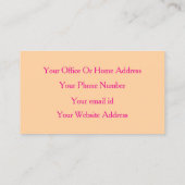 Carte De Visite Moderne Professant Rose Peach Cool orange (Dos)