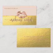 Carte De Visite Moderne Professional Faux Gold, lèvres, Artiste de (Devant / Derrière)