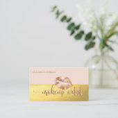 Carte De Visite Moderne Professional Faux Gold, lèvres, Artiste de (Debout devant)