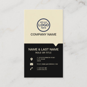 Carte De Visite Moderne Professionnel 2 couleurs ajoutez votre log