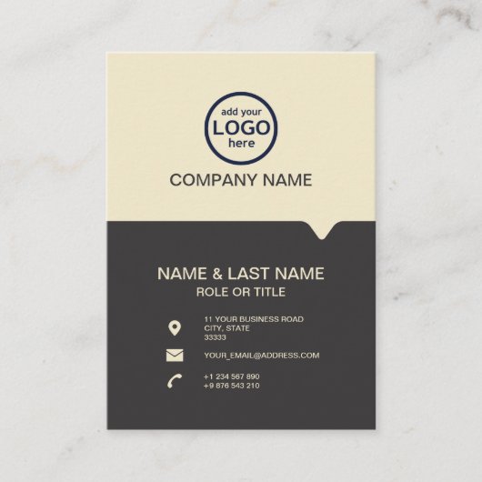 Carte De Visite Moderne Professionnel 2 couleurs ajoutez votre log (Devant)