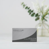 Carte De Visite Moderne professionnel Black Metal Acier Argent (Debout devant)