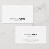 Carte De Visite Moderne Professionnel Blanc Gris Simple (Devant / Derrière)