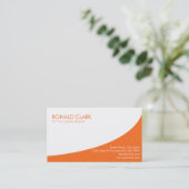 Carte De Visite Moderne Professionnel Blanc Simple Orange (Debout devant)