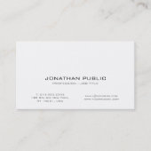 Carte De Visite Moderne Professionnel Blanc Smart Creative Plain (Devant)