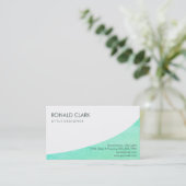 Carte De Visite Moderne Professionnel Bleu Bleu Blanc Simple Turqu (Debout devant)