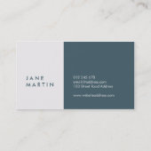 Carte De Visite Moderne professionnel bleu et gris clair (Dos)