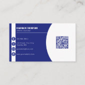 Carte De Visite Moderne Professionnel Bleu foncé élégant (Devant)