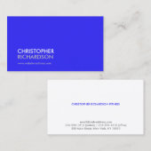 Carte De Visite MODERNE PROFESSIONNEL Bleu Lumineux (Devant / Derrière)