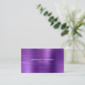 Carte De Visite Moderne professionnel brossé métal violet (Debout devant)