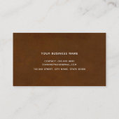 Carte De Visite moderne professionnel brun & faux or (Dos)