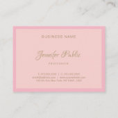 Carte De Visite Moderne Professionnel Calligraphié Élégant Rose Or (Dos)