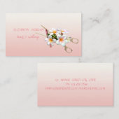 Carte De Visite Moderne professionnel, Ciseaux, Canne à lèvres, Fl (Devant / Derrière)