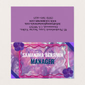 Carte De Visite Moderne Professionnel Classique Purple Rose Style (Extérieur déplié)