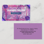 Carte De Visite Moderne Professionnel Classique Purple Rose Style (Devant / Derrière)