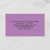 Carte De Visite Moderne Professionnel Classique Purple Rose Style (Dos)