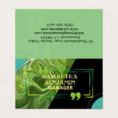 Carte De Visite Moderne professionnel classique vert noir élégant (Extérieur déplié)