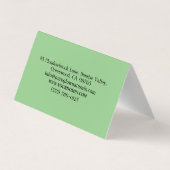 Carte De Visite Moderne professionnel classique vert noir élégant (Dos)