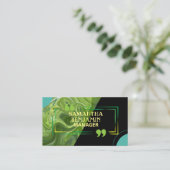 Carte De Visite Moderne professionnel classique vert noir élégant (Debout devant)