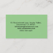 Carte De Visite Moderne professionnel classique vert noir élégant (Dos)