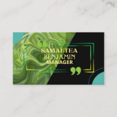 Carte De Visite Moderne professionnel classique vert noir élégant (Devant)