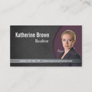 Carte De Visite Moderne, Professionnel, Damassé, Immobilier, Photo