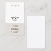 Carte De Visite Moderne Professionnel Design Simple Vertical Plain (Devant / Derrière)
