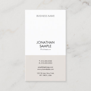 Carte De Visite Moderne Professionnel Design Simple Vertical Plain